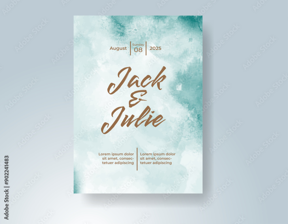 Wedding invitation with abstract watercolor background Wedding invitation with abstract watercolor background