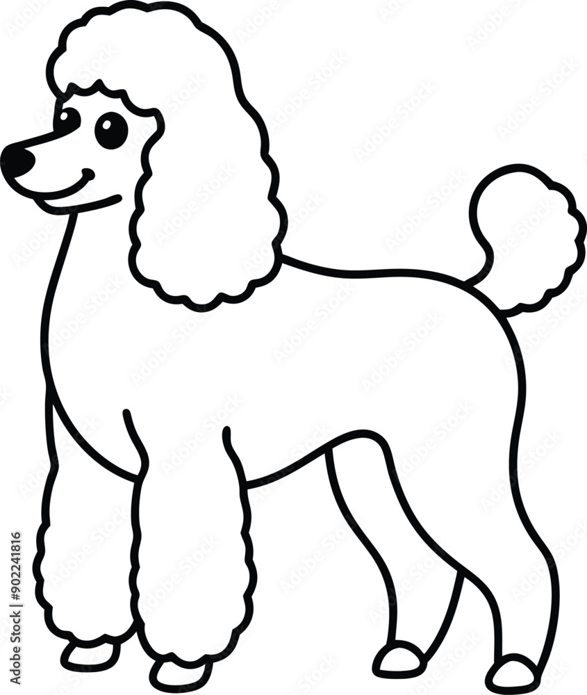 Poodle Dog  vector style,Clipart , Illustration with white background