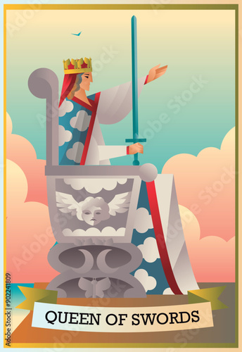 queen of swords minor arcana tarot card