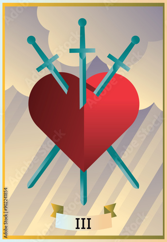 three of swords minor arcana tarot card