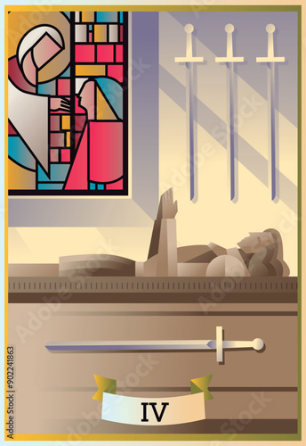 four of swords minor arcana tarot card
