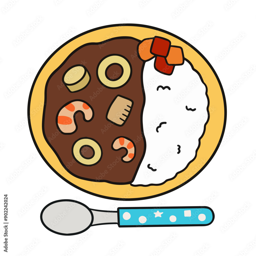 シーフードカレーイラスト