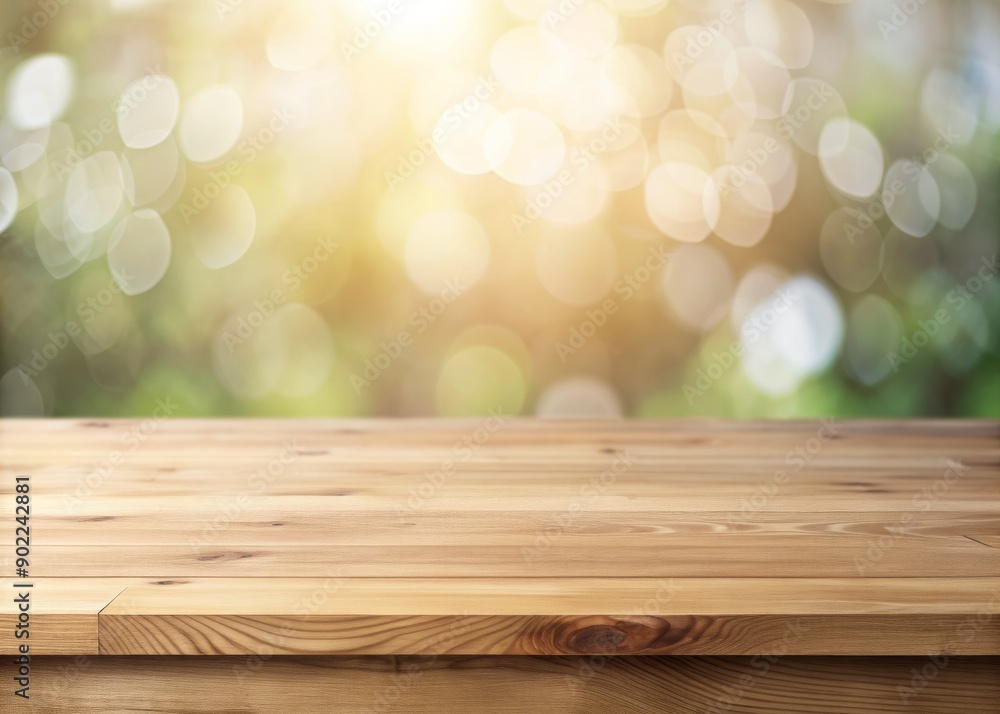 Minimalist wooden table top with subtle wood grain texture stands out against a soft, blurred abstract background with gentle, creamy tones and subtle shadows. Minimalist wooden table top with subtle wood grain texture stands out against a soft, blurred abstract background with gentle, creamy tones and subtle shadows.
