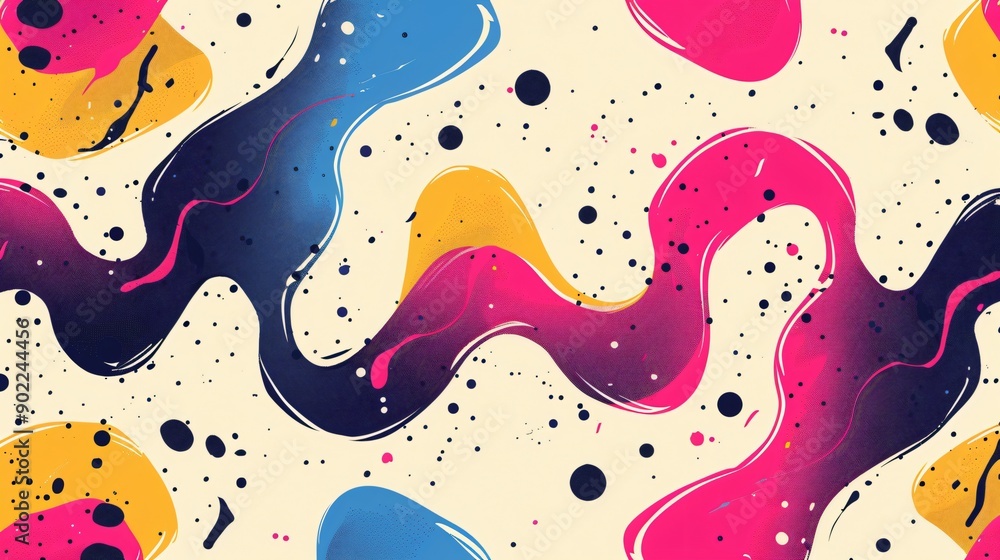 Abstract Colorful Swirls with Splatter Abstract Colorful Swirls with Splatter