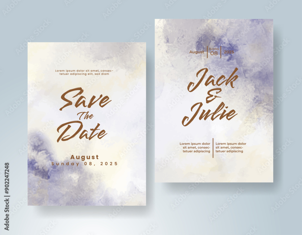 Wedding invitation with abstract watercolor background Wedding invitation with abstract watercolor background