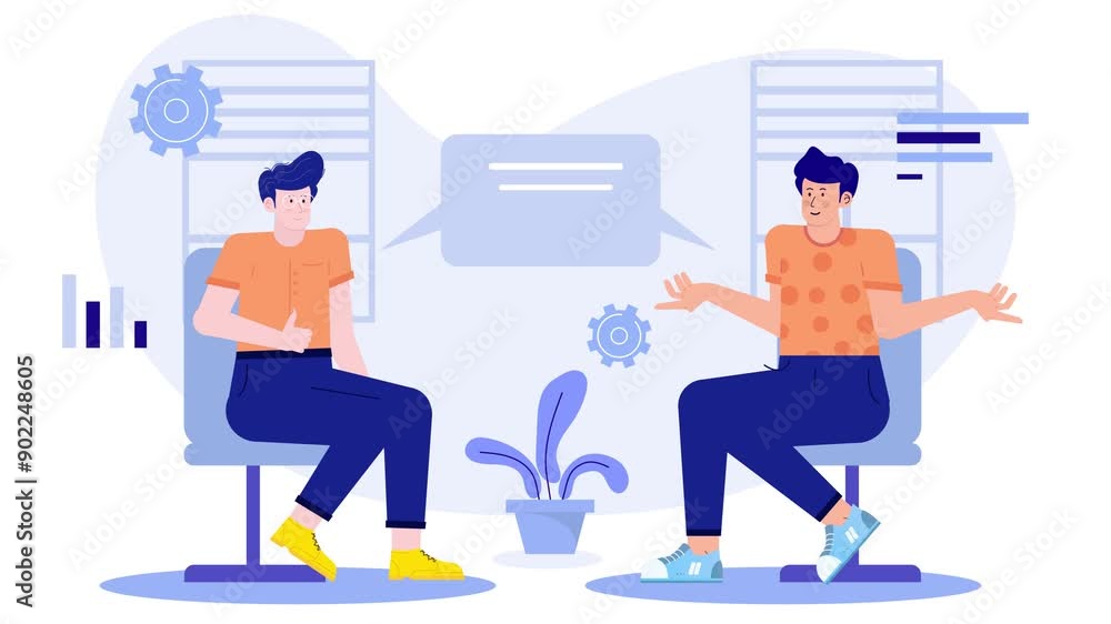 illustration of business partner discussion animated video illustration of business partner discussion animated video