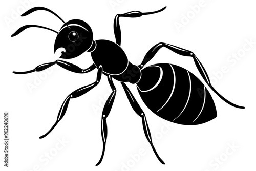 Ant vector silhouette, Vector of ant design, ant silhouette design