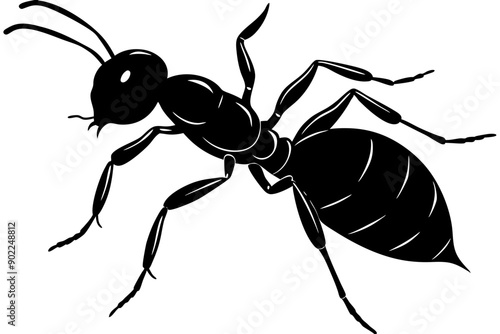 Ant silhouette, ant icon, Vector Illustration