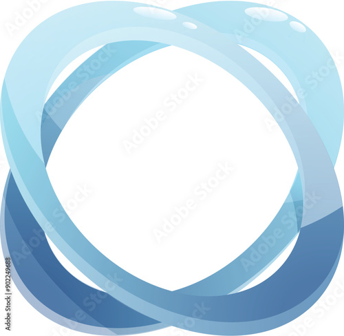 Abstract blue shape forming a circle with intertwined lines, creating a sense of harmony and connection