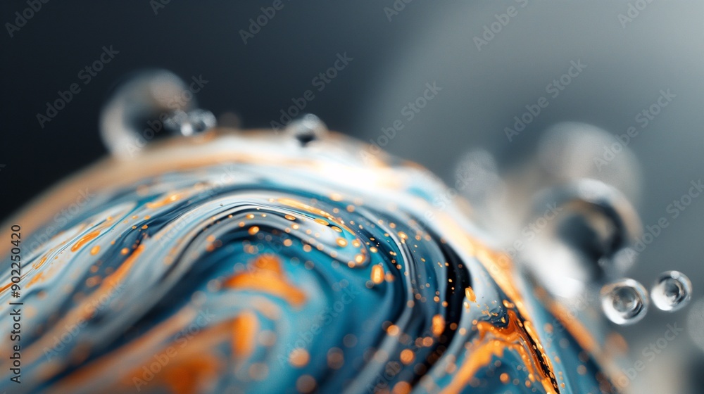 Liquid Galaxy: A macro masterpiece of swirling colors and delicate water droplets, capturing the beauty in fluid art. Liquid Galaxy: A macro masterpiece of swirling colors and delicate water droplets, capturing the beauty in fluid art.