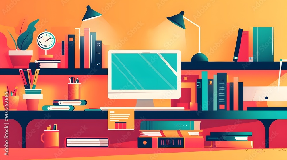 Transformative AI-Powered Education Concept in Flat Design - Interactive Learning for Modern Students