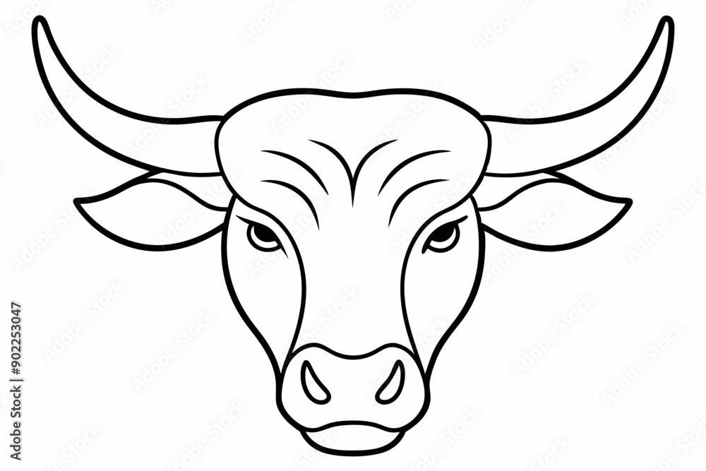 Bull head line art vector, Bull head logo icon illustration.
Bull head line art vector, Bull head logo icon illustration.