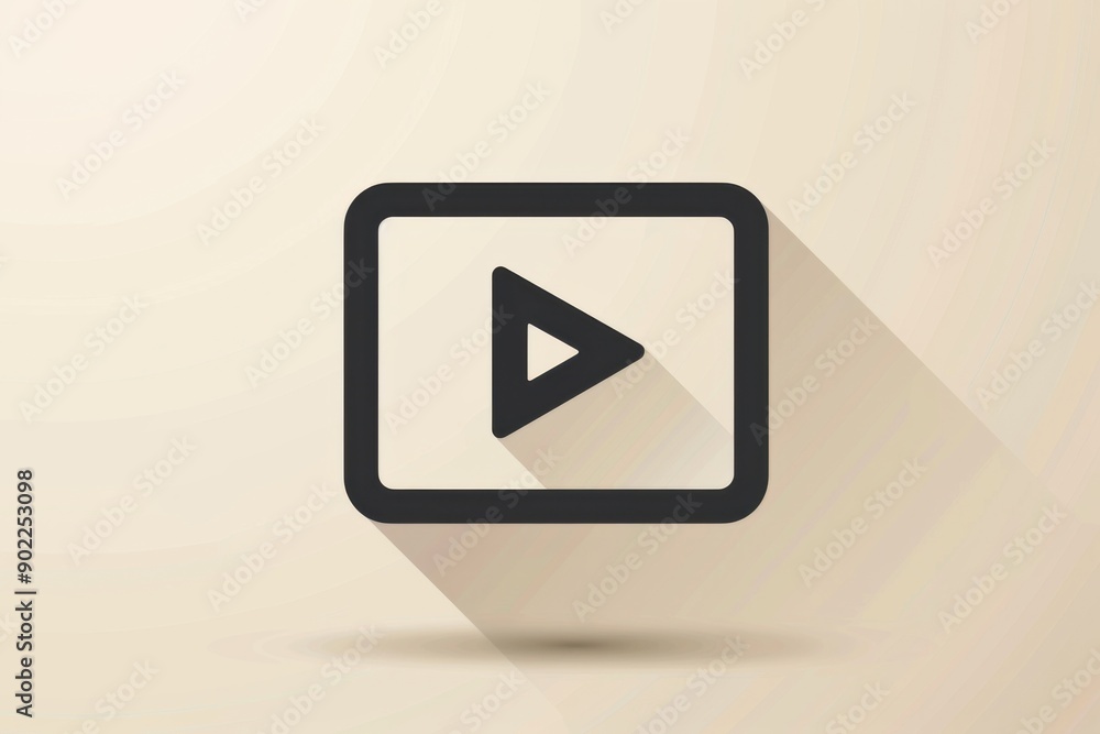 Dynamic silhouette of a play video button in action Dynamic silhouette of a play video button in action