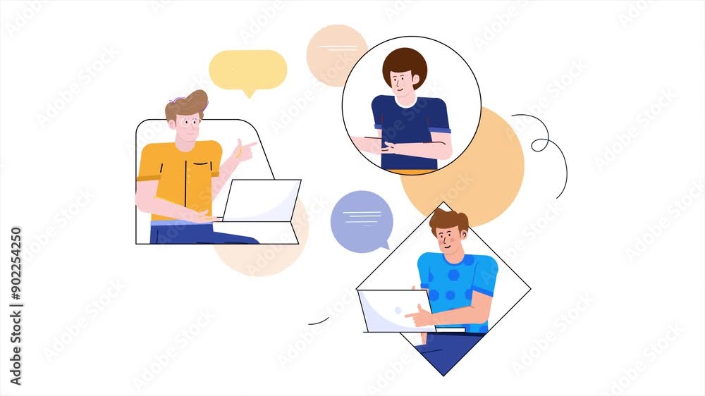business people online meeting illustration isolated on white background animated video business people online meeting illustration isolated on white background animated video
