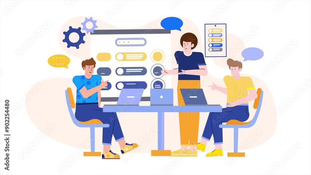hard working teamwork in office illustration business animated video hard working teamwork in office illustration business animated video