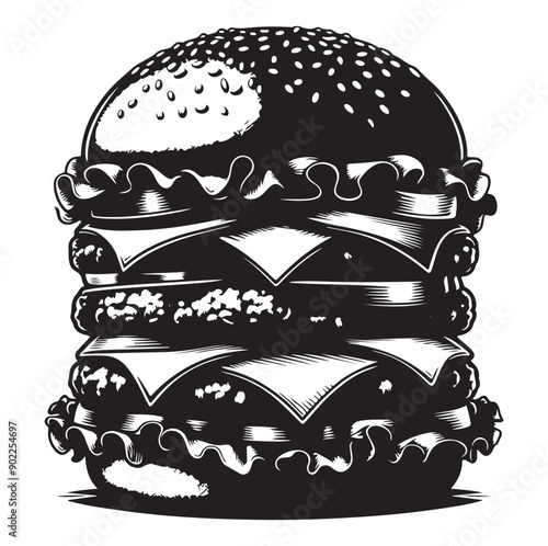 Burger vector Burger silhouette vector