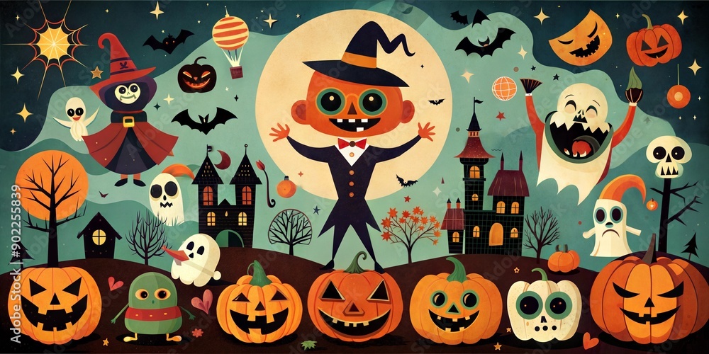 Halloween images retro background Halloween images retro background