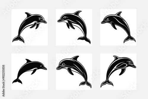 Lovely Dolphin Silhouette Artwork for Collectors
