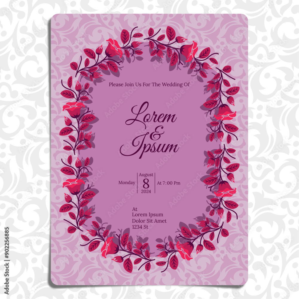 DECORATIVE ART FLORAL 216, WEDDING INVITATION DESIGN