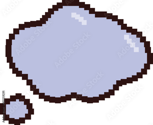 Retro pixel art style speech bubble, perfect for showing a thought or idea