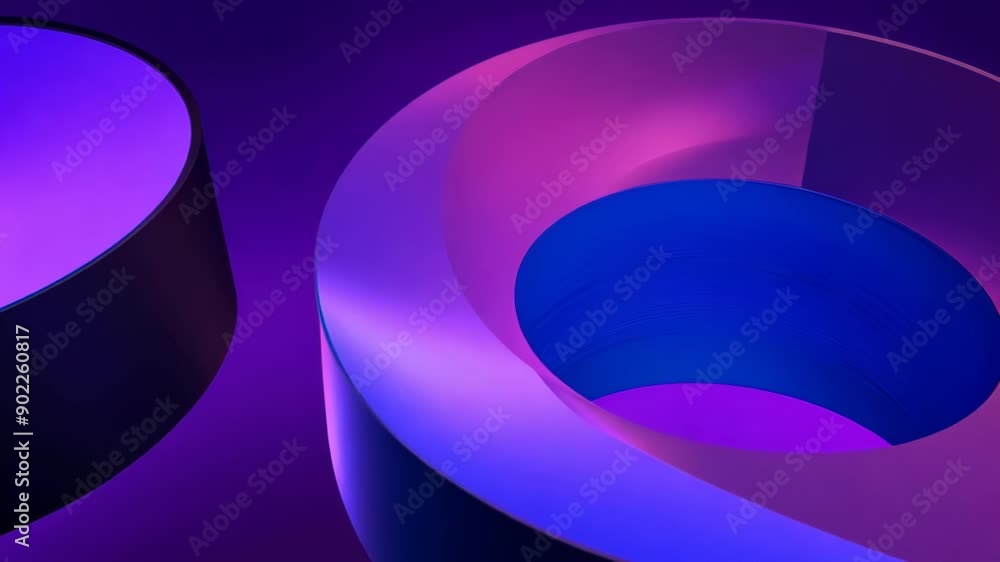 Captivating Abstract Shapes in Vibrant Colors Flowing Together at Night. Generative AI