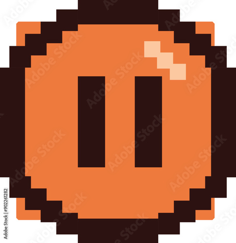 Pixel art icon of a pause button, signaling a temporary halt or break in a process