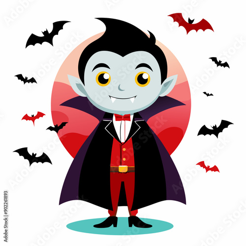 Vampire  Color Vector illustration
