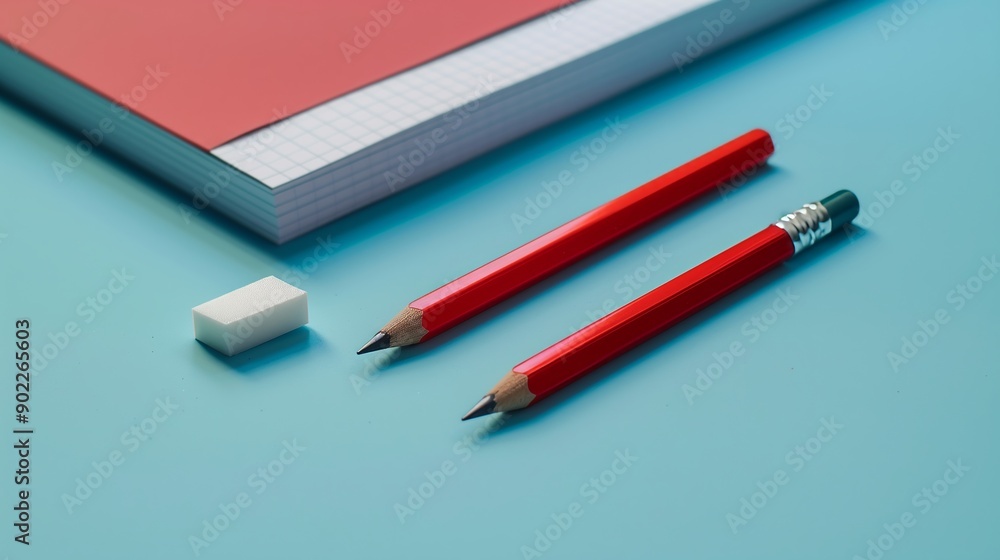 Stationery Items on a Colorful Background Stationery Items on a Colorful Background