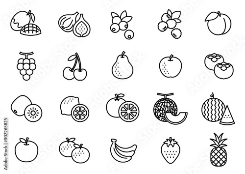 くだものアイコン01　fruit Icons