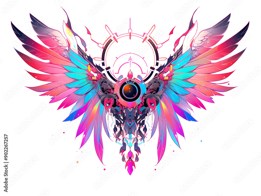 Obraz premium Feather Wings mecha robot illustration