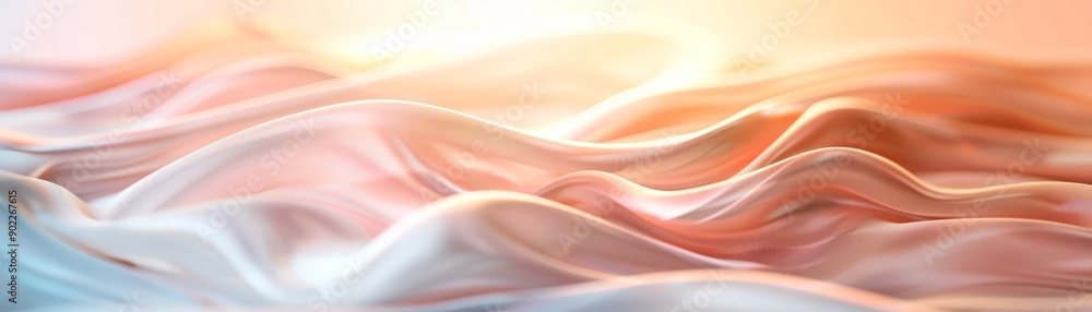 Abstract Waves of Satin Fabric in Pastel Light Abstract Waves of Satin Fabric in Pastel Light