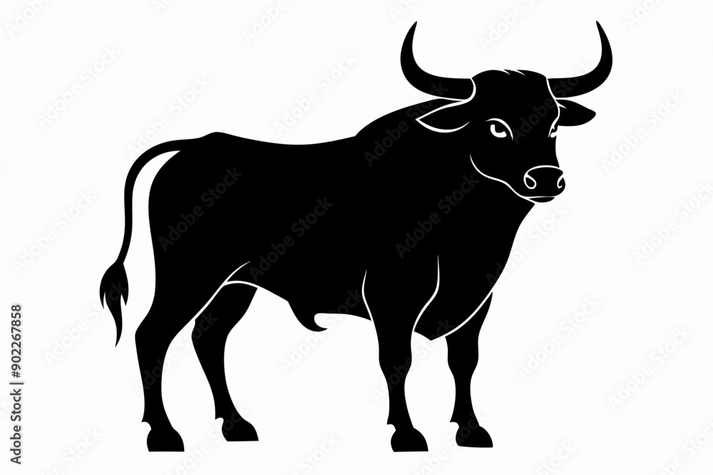 Bull silhouette, bull icon vector, cow silhouette vector illustration
Bull silhouette, bull icon vector, cow silhouette vector illustration