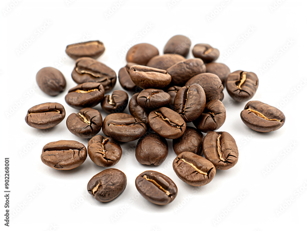 a pile of coffee beans on a white surface a pile of coffee beans on a white surface