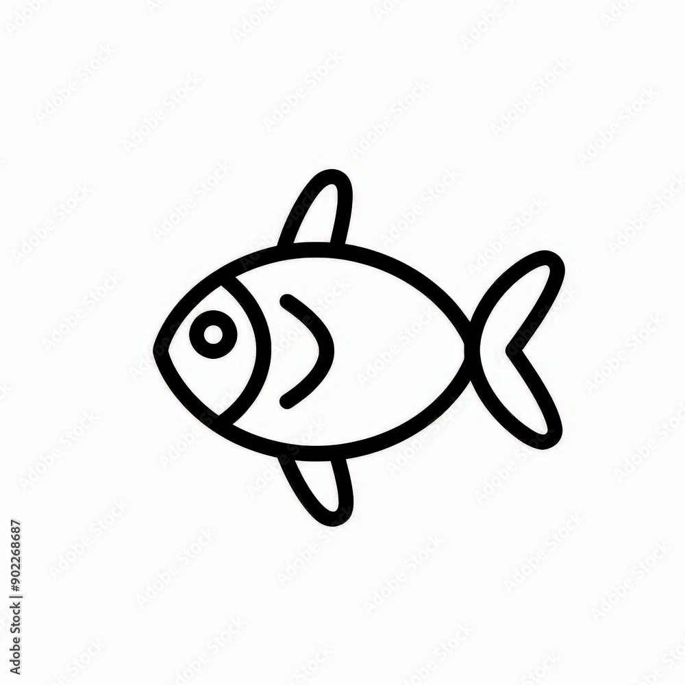 fish icon - simple black line art illustration
fish icon - simple black line art illustration