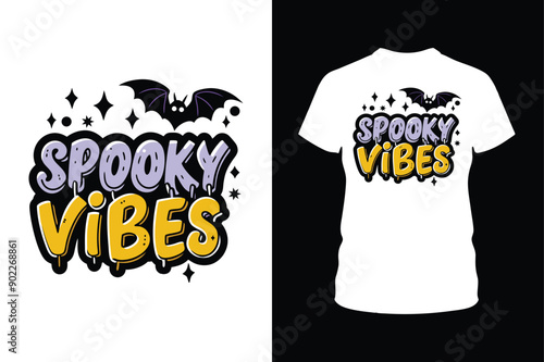 Spooky Vibes T-Shirt Design – Perfect for Halloween.