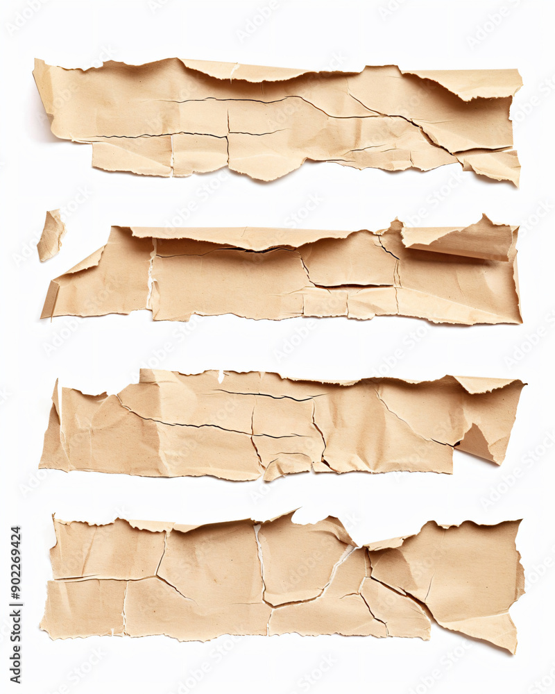 a set of four pieces of torn paper a set of four pieces of torn paper