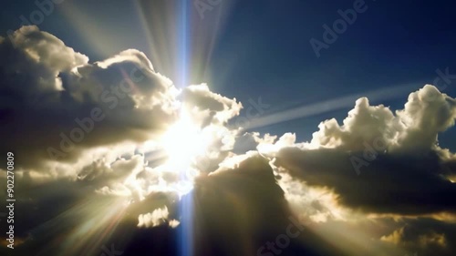 sun shining through clouds