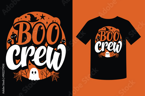 Boo Crew T-Shirt Design – Spooky and Fun Halloween Graphic.