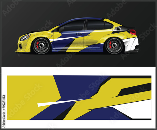 Modern-style car wrap Livery design