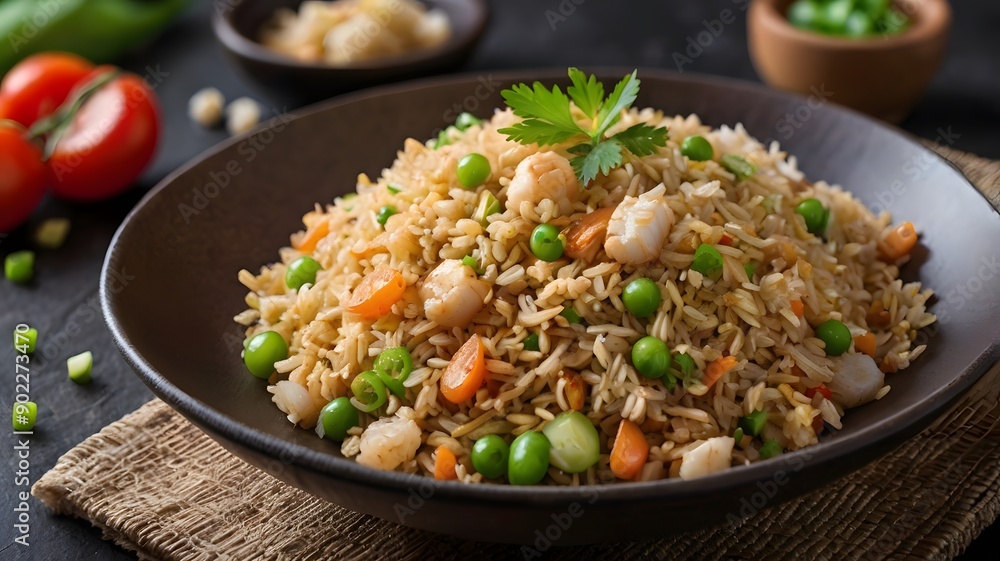 Delicious Shrimp Fried Rice with Peas and Carrot is Delicious Shrimp Fried Rice with Peas and Carrot is