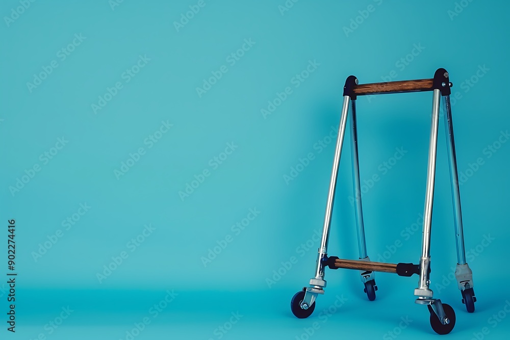 Crutch isolated on blue background. Crutch isolated on blue background.