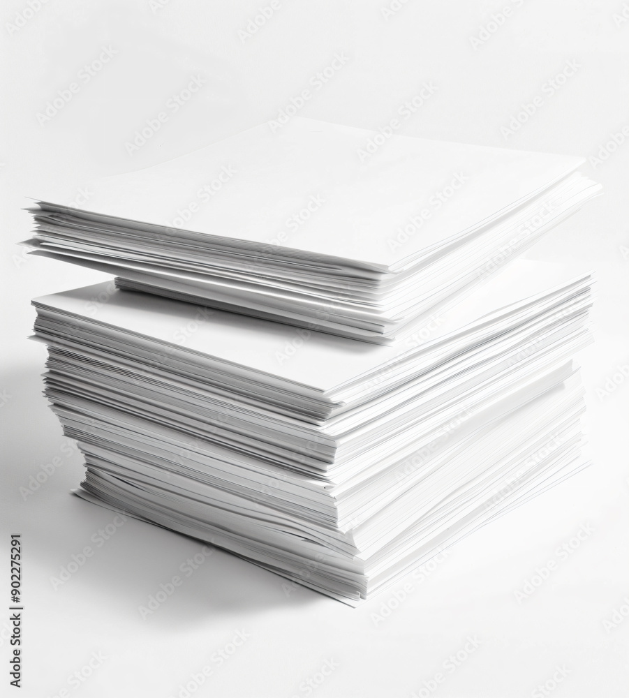 a stack of white papers on a white surface a stack of white papers on a white surface