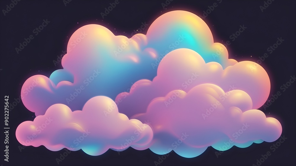 Iridescent holographic clouds Iridescent holographic clouds