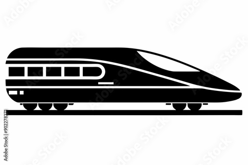 Canvas-taulu Bullet train vector silhouette, japanes bullet train icon clip art