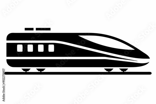 Slika na platnu Bullet train vector silhouette, japanes bullet train icon clip art