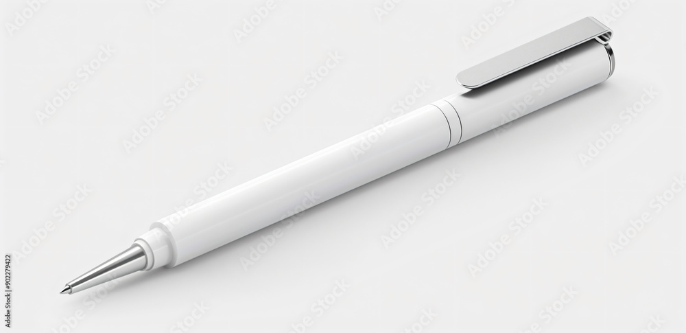 a pen with a metal tip on a white surface a pen with a metal tip on a white surface