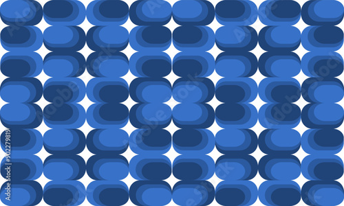 background with spheres, seamless pattern with round squares, blue tone and white round block checkerboard multiple layer repeat pattern, replete image, design for fabric printing