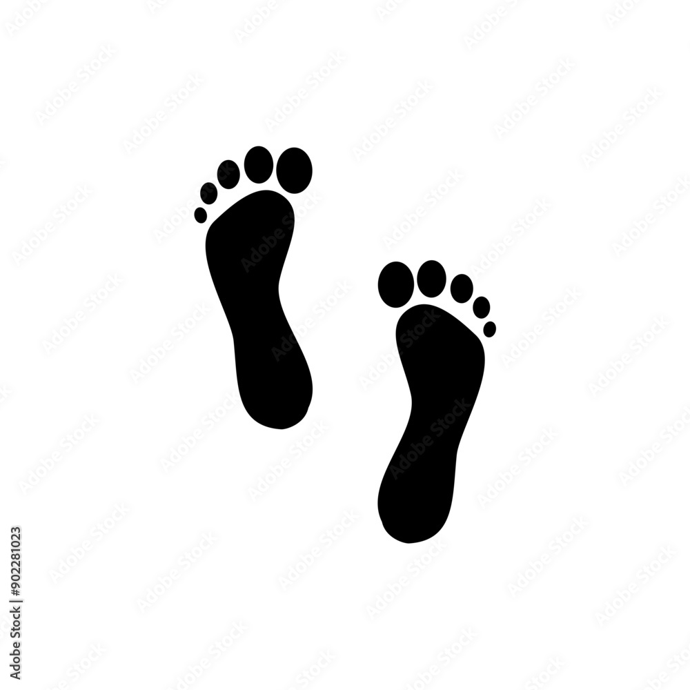 Human footprints icon. Vector illustration Human footprints icon. Vector illustration