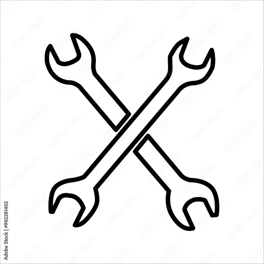 Wrench icon, vector wrench maintain logo, black sign isolated on white, bolt, rust, rust cleaner, technology repair service, arrangement, fixed sign concept, trendy style simple design, vector illustr Wrench icon, vector wrench maintain logo, black sign isolated on white, bolt, rust, rust cleaner, technology repair service, arrangement, fixed sign concept, trendy style simple design, vector illustr