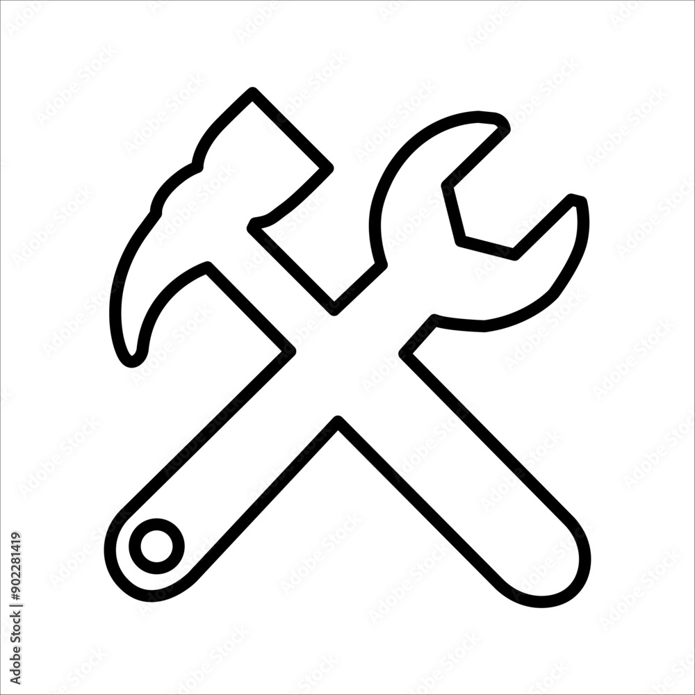 Repair service vector icon. filled flat sign for mobile concept and web design. Hammer and wrench tool glyph icon. Symbol, logo illustration. Vector graphics Repair service vector icon. filled flat sign for mobile concept and web design. Hammer and wrench tool glyph icon. Symbol, logo illustration. Vector graphics